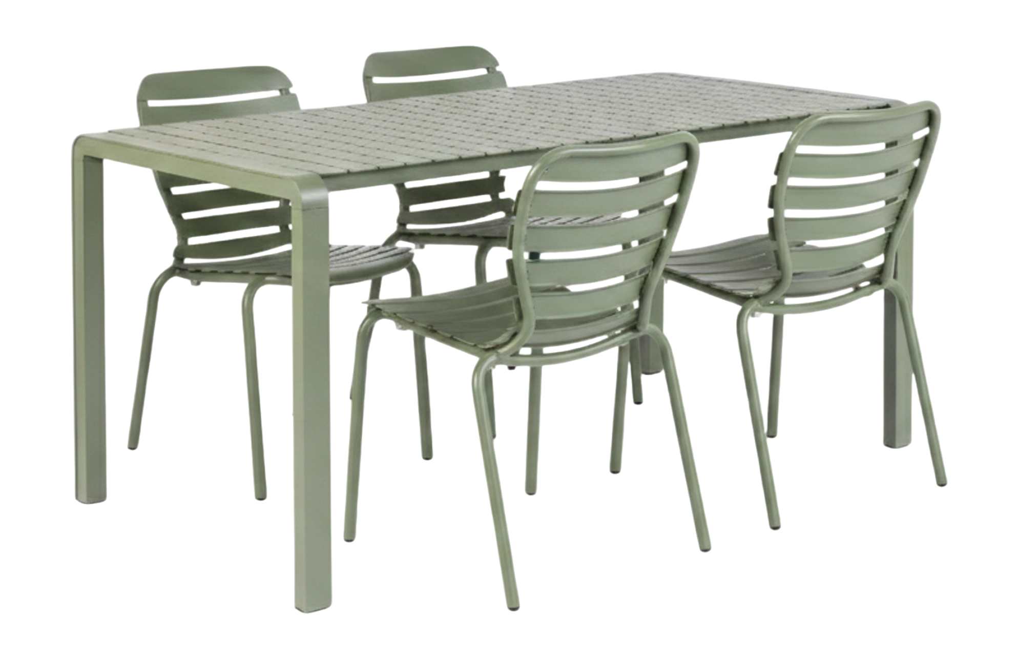 Zuiver Vondel Tuinset Groen 4 personen - tuintafel + 4 stoelen van fonQ