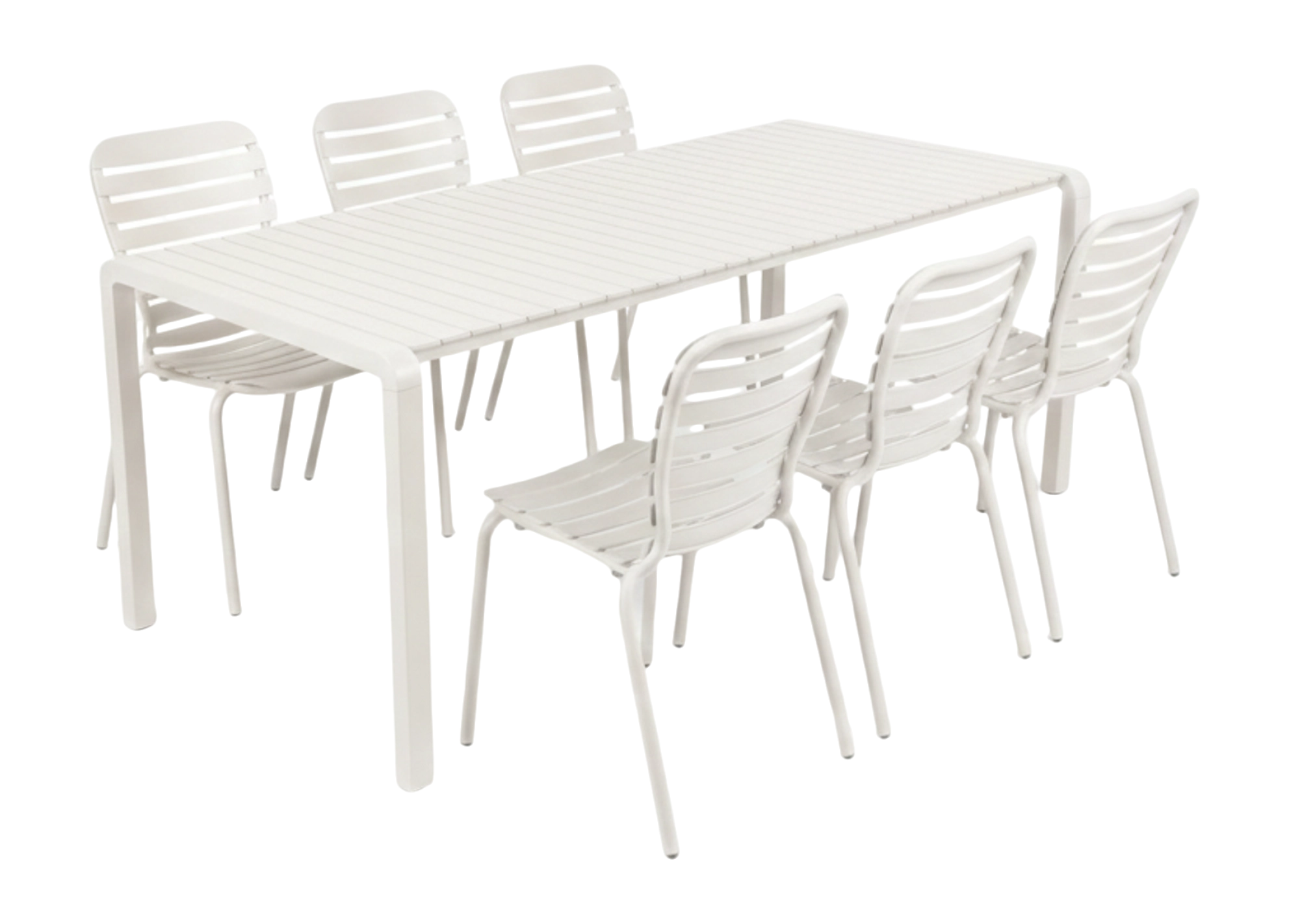 Zuiver Vondel Tuinset Wit 6 personen - tuintafel + 6 stoelen van fonQ